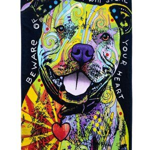 NEW Dean Russo Beware of Pit Bulls They Will Steal Your Heart Beach Towel